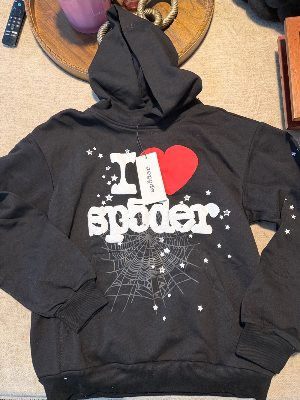 Sp5der black hoodie size small